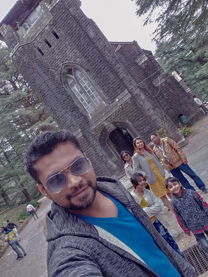 Image may contain: 6 people, including Sharanam Shah, Gopi Shah, Vaishali Sharanam Shah and Chaitanya Shah, people smiling, people standing, sky and outdoor